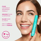 fLASH Happy High-Definition Waterproof Mascara with Ultra-slim Brush for Length, Volume, Curl - All Day Stay-put Wear with Lash Enwrapping Technology - Clean Vegan Formula, Paraben-free (True Black)