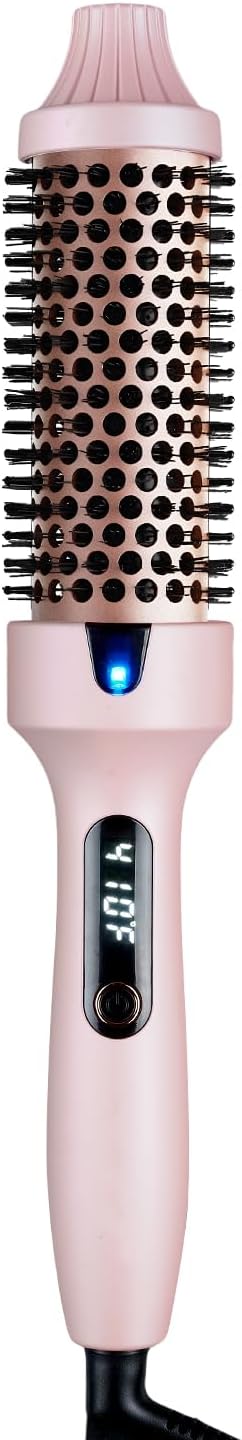 Thermal Brush, 1.5 Inch Heated Round Brush for Women, Dual Voltage Negative Ion Hot Brushes Styler for Blowout Look, Curling & Volumizing & Straightener for Dry Hair