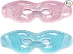 2 PCS Gel Eye Mask,Reusable,for Dark Circles,Dry Eyes,Headaches,Puffiness,Stress,migraines,Eye Bags.Allergies,Sinus discomfort,migraines (03-Pink & Blue)