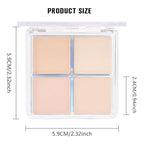 4 Colors Light Beige Nude Pink Ivory Eye Shadow Powder Palette Makeup, Neutral Matte Shimmer Cream Quad Eyeshadow Palette for Women Highly Pigmented Waterproof, paleta de sombras de ojos, Vegan