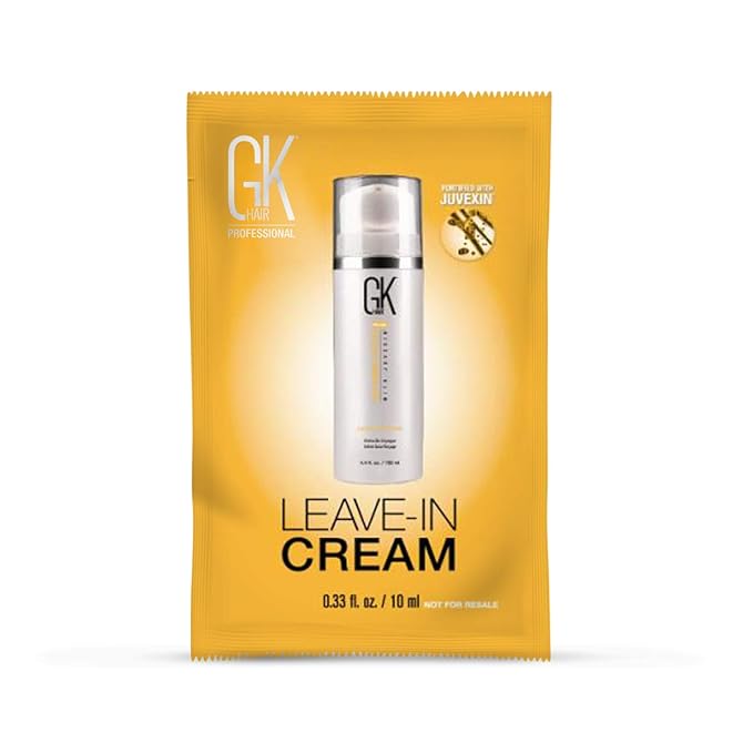 GK HAIR Global Keratin Samples Pack Sachets Moisturizing Shampoo and Conditioner (0.34 Fl Oz/10ml) | Serum (0.16 Fl Oz/5ml) | ThermalStyleHer (0.34 oz) | Cashmere (0.34 oz) | Leave In Cream (0.34 oz)
