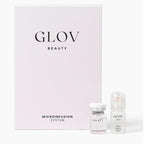 Glov Beauty Micro Infusion System for Face & Lips – 0.25mm 24k Gold Cosmetic Facial Stamp with Hyaluronic Acid, Collagen Peptides & Licorice Root Serum Ampoules (1x Infusion Application, 3x Serums)