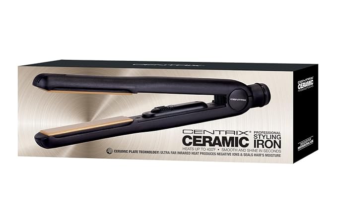 Cricket Centrix Styling Ceramic Ionic Flat Iron Hair Straightener 1” and Curler with Rounded Edges, Even Heat Distribution, Quick Heat-Up to 400°F - Professional Hair Straighteners for Women & Men