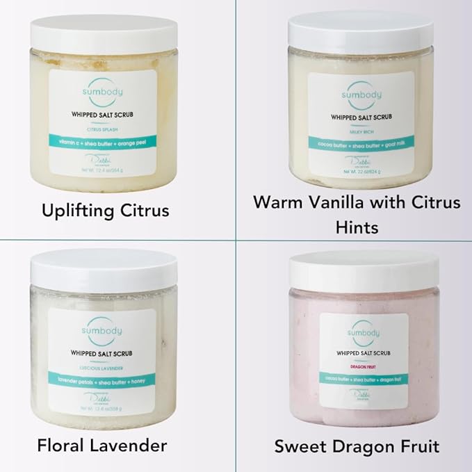 Sumbody Exfoliating Body Salt Scrub (21oz) Dragon Fruit, Antoxidant Rich, All Natural, USA Made, Self Care Gifts For Women, Teens, Men Sensitive Skin Nourishing, Hydrating, Non-Toxic