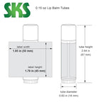 144 Natural Plastic Empty Lip Balm Tubes with Natural Friction Fit Caps by SKS Bottle & Packaging, 0.15 oz tubes - Bulk Lip Balm Containers for DIY Lip Care, Lip Balm Making, and Lip Balm Crafting