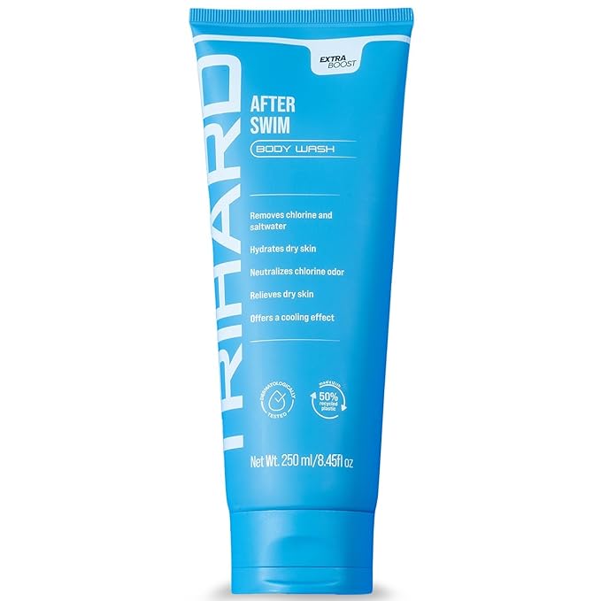 TRIHARD Chlorine Removal Body Wash, Protects and Hydrates Sensitive Skin from Pool and Ocean, Pool Essentials for Post Swim Chlorine Skin Protection