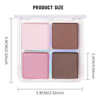 Kaely Powder Eyeshadow Quad, Pink Chocolate Matte Shimmer Eyeshadow Palette Makeup, Neutral Eye Shadow Palette for Older Women Pigmented Waterproof, sombras para ojos, Blendable, Cruelty-free, 14