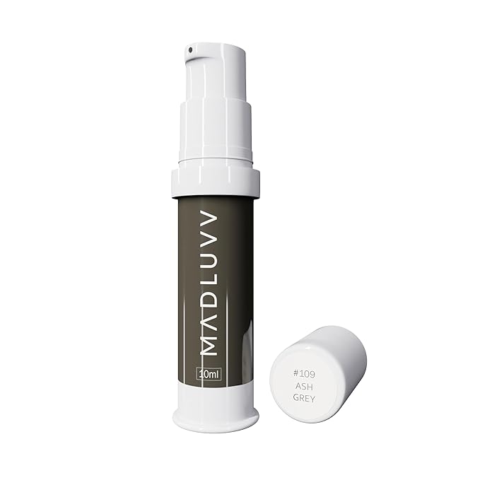 MADLUVV Professional Makeup Pigment for PMU Brow Artistry, Made in the USA, Vegan, Cruelty-free, Non-Toxic, Gel Consistency & High Retention - Ash Grey 109