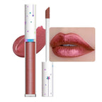 evpct 1Pcs Mauve Red Metallic Shimmer Glitter Lip Gloss Liquid Lipstick Long Lasting Waterproof 24, Glitter Pearlescent Metallic Sparkly Glossy Liquid Lipsticks Lip Stain Makeup Set for Women 05#