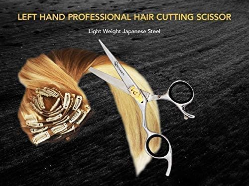 Ruvanti Left Handed Hair Cutting Scissors 6.5” - Professional Shears, Sharp Hairdressing/Haircutting Scissors for Men/Women