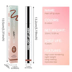 2Pcs Brown& Brownish Red Liquid Matte Lip Liner Stain Peel Off with Tweezer, Long Lasting Waterproof Matte Lipstick Lip Gloss Tattoo for Women, Transfer-prof Lip Tint Makeup for All Skin Types