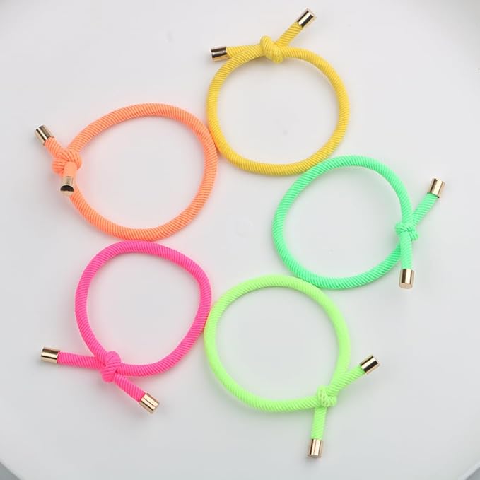 15PCS Elastic Hair Tie Elastics Knotted Hair Ties Ponytail Holders for Women Girls Stretchy Elastic Hair Rubber Bands for Thin Thick Wavy Curly Straight Long Hair (Mixed Colors)