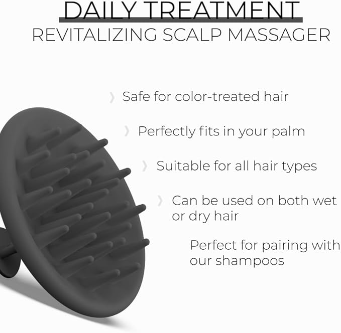 DS Labs Revitalizing Scalp Brush - Silicone Shampoo Massager for a Cleaner, Fresher, Feeling Scalp, Lifts Build Up & Boosts Lather, Ergonomic, Water Resistant, for All Hair Types
