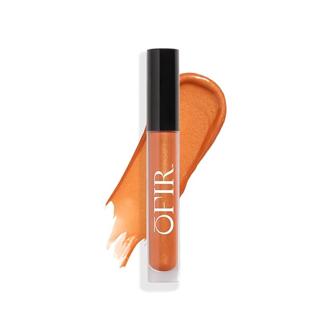 OFIR Hue Hydrator Sheer Lip Jelly, Luminous Gloss, Plant-based, Hydrating, Subtle Color, 0.135 fl oz (Zest - Burnt Orange)