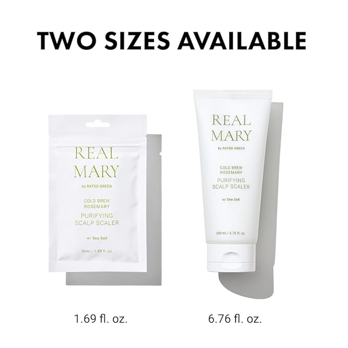 RATED GREEN Real Mary Cold Brew Rosemary Purifying Scalp Scaler w. Sea Salt | Menthol | Deep Refreshing Mask for Oily, Flaky Scalp | Korean Vegan Formula | 1.69 fl oz (Pack of 5)