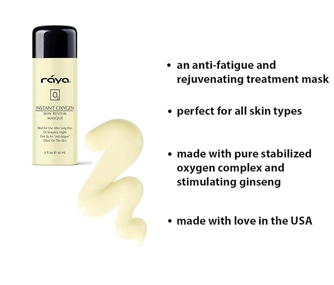 Raya Instant Oxygen Skin Revival Masque (115) | Anti-Fatigue Facial Treatment Mask for All Skin | Creates a Glowing Complexion