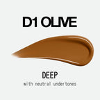 about-face THE PERFORMER Skin-Focused Foundation D1Olive – Medium Coverage, Long-Wear, Breathable & Buildable Base – Clean, Vegan, Hydrating Formula with Blue Agave & Chlorella – 1.08oz