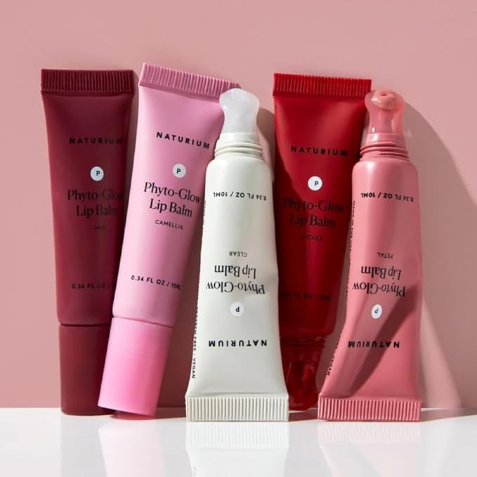 Naturium Phyto-Glow Lip Balm, Hydrating Lip Care with a Glossy Finish, 0.34 oz Clear