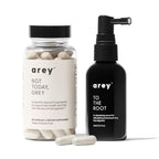Arey The System Daily Hair Serum and Supplement Treatment for Women & Men | Slows Grey Hair Growth in 3-6 Months | Promote Thicker, Fuller Regrowth | Biotin, B + D Vitamins (1 Month Supply)