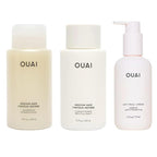 OUAI Medium Hair Bundle - Anti-Frizz Crème, Shampoo, and Conditioner (3 Count: 6 Oz/ 10 Oz/ 10 Oz)