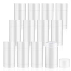 12 Pieces 15g White Plastic Deodorant Containers,Empty 1/2 oz Travel Lip Balm Tubes,Refillable Twist-UP Solid Perfume Tubes,Lipstick Tubes for DIY