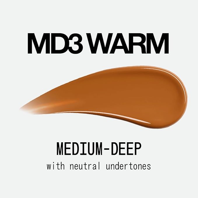 about-face THE PERFORMER Skin-Focused Foundation MD3Warm– Medium Coverage, Long-Wear, Breathable & Buildable Base – Clean, Vegan, Hydrating Formula with Blue Agave & Chlorella – 1.08oz