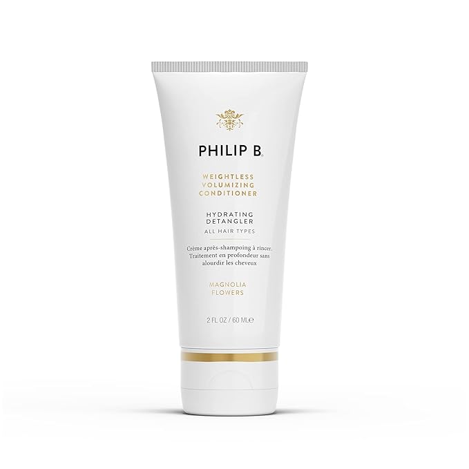 PHILIP B Weightless Volumizing Conditioner, 2 fl. oz. (60 ml) - Ultra-light Hair Detangler, Adds Extra Body and Shine
