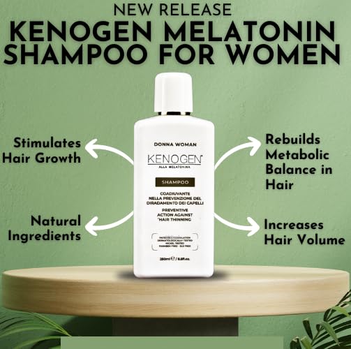 Kenogen Women’s Hair Growth Shampoo – Thickening & Volumizing for Thinning Hair – Boosts Regrowth with Melatonin – Vegan, Sulfate-Free, Cruelty-Free, DHT Blocker, Hair Loss Treatment