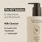 HEVEBLUE Black Yuja Bean Milk Cleanser - Sensitive Skin, Korean Skincare, Vegan, Hypoallergenic, Moisturizing, Hydrating, First Facial Cleansing, Cleansing Milk, K-Beauty, Gentle Face Wash