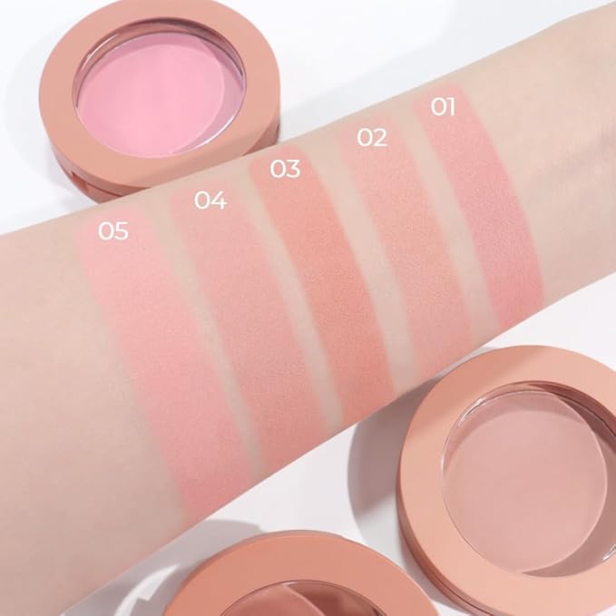 Blush for Cheeks,Pink Peach Powder Matte Blush Palette Cheeks Face Makeup for Older Women,Lightweight,Smooth,Blendable,Fade and Transfer-Resistant,Effortless Matte Natural Finish,Vegan & Cruelty Free