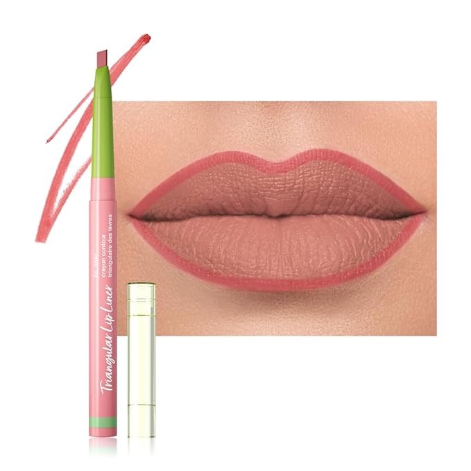 evpct Coral Red Triangle Lip Liner Pencil Stick for Women, Retractable Lips Liner Pen Triangle Tip for Sculpting & Filling & Plumping, Longwear Lipliners Pencil, Vegan Cruelty Free Lip Filler Plumper