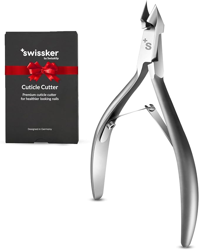 Swissker by Swissklip Cuticle Trimmer, Cuticle Remover, White Elephant gifts, Cuticle Nippers, Cutter, Nail Nipper used along with Cuticle Pusher Tool, Nail Cuticle Trimmer
