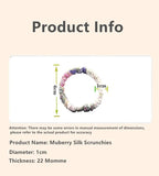 6 Pack 100% Muberry Silk Scrunchies for Women Luxury Hair Ties,No Damage Gentle Hair Bands,Ponytail Holders Silk Hair Ties for Thick and Thin or Curly Hair