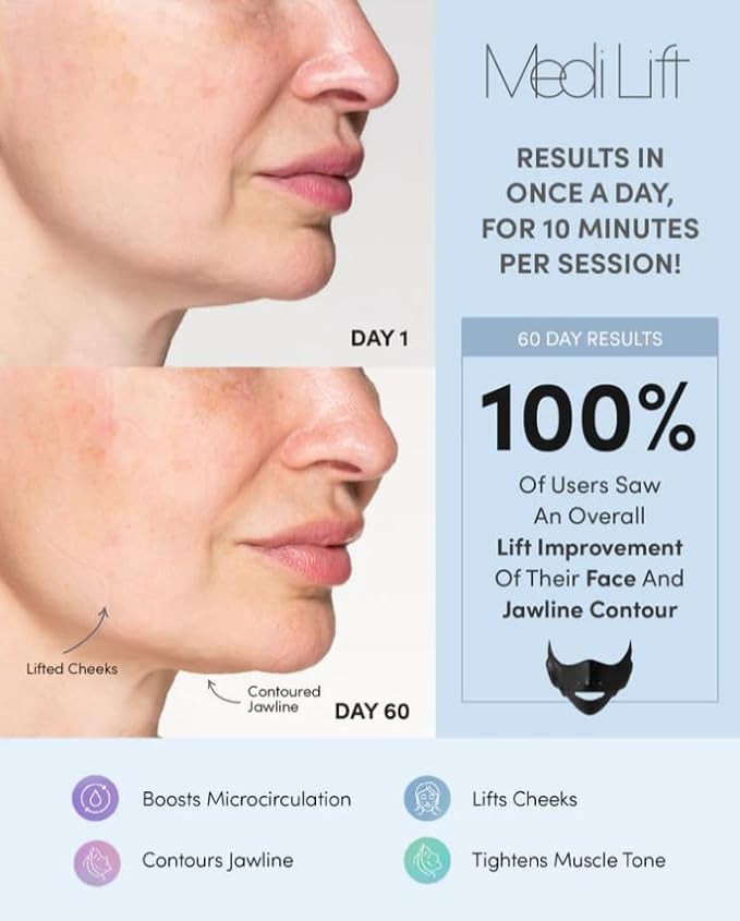 Essential Mask - Medi Lift EMS Facial Toning Device, FDA Cleared, Hands-Free Skin Device