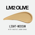 about-face THE PERFORMER Skin-Focused Foundation LM2Olive – Medium Coverage, Long-Wear, Breathable & Buildable Base – Clean, Vegan, Hydrating Formula with Blue Agave & Chlorella – 1.08oz