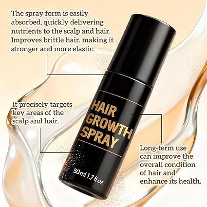 Hair Growth Spray, Hair Growth, HairGrow Oil Spray, Promotes Thicker Fuller Hair –All Hair Types with Natural Ingredients, Reduced Shedding, Hydration and Silky Texture- 50ml