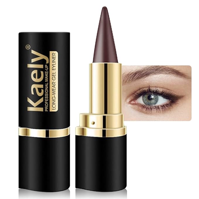 Kaely Brown Gel Eyeliner Pencil for Eyes, Crayon Eye Liner Waterproof Smudge Proof, Cat Eye Goth Halloween Makeup for Older Women, Eye Black Face Paint Eyeshadow Stick, Vegan & Cruelty-Free, 03