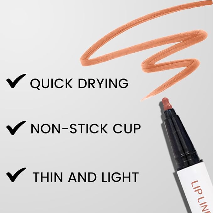 Kaely Nude Longwear Liquid Lip Liner Waterproof, 24 Hour Long Lasting Lip Liner Stain Marker Pen, 2-in-1 Matte Semi Permanent Lipliner & Lipstick, Vegan & Cruelty-Free, 05