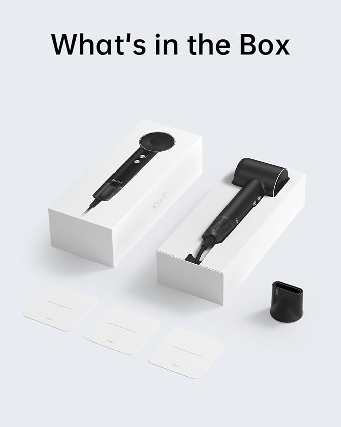 Laifen Swift Hair Dryer, High Speed 200M Ionic Blow Dryer with 110, 000 RPM Brushless Motor for Fast Drying, Low Noise, Hairdryer with Magnetic Nozzle