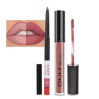 evpct 2Pcs Mauve Nude Neutral Color Lip Liner and Matte Lipstick Makeup Sets Vegan Lipstick Lip Liner and Gloss Set Lip Stain Long Lasting Waterproof 24 34#