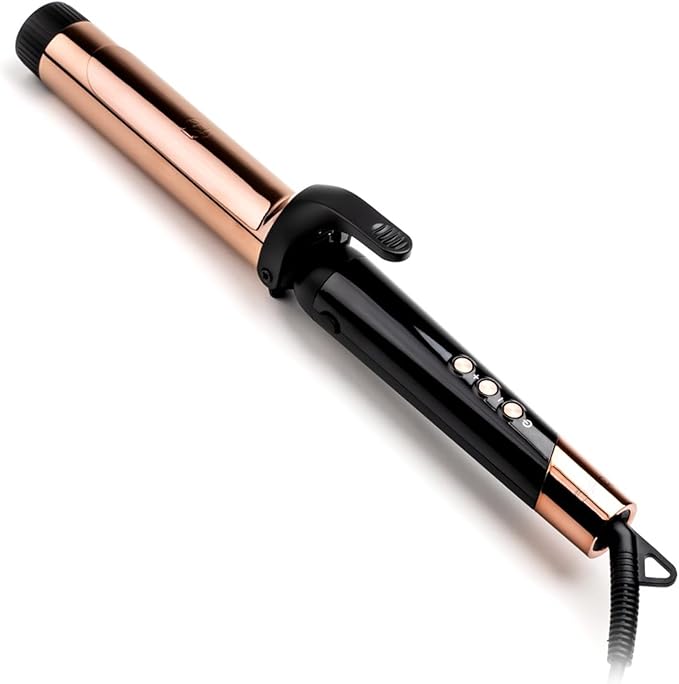 SRILabs CurlQ Curling Iron with 1.5 inch Extra Long Titanium Barrel, Ceramic Paddle Brush, and Thermal Brush with Rapid Heat Up, 12-Temperature Settings, and 360 Degrees Swivel Cord