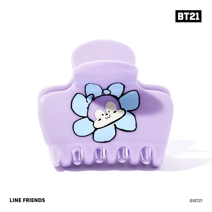 Kitsch BT21 Recycled Plastic Puffy Medium Hair Clips for Women, Medium Claw Clip for Thin & Thick Hair | Ideal Gifts for Women - Mang, 1pc