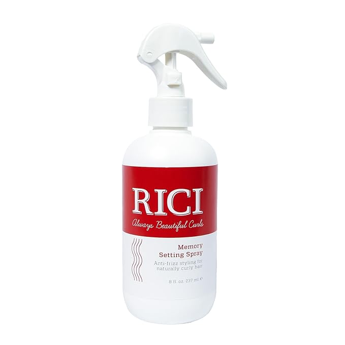 RICI Memory Setting Spray for Curly Hair | 8 Ounce | Naturally Formulated to Prevent Frizz for All Types of Curly Hair | Patented Formula Made in the USA