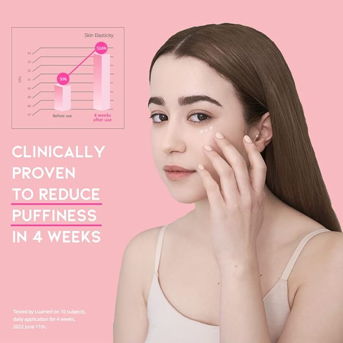 Caffeine Under Eye Cream Serum for Dark Circles, Puffiness and Eye Bags, Firming Treatment for Men & Women with Collagen & Vitamin E, Korean Vegan Facial Serum 30g