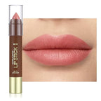 Matte Lipstick Crayon Set for Women, Rose Pink 24 Hour Lipstick Lip Liner Pencil, Neutral Lip Stick Lipliner Long Lasting Waterproof Smudge Proof, Vegan & Cruelty-Free, 01