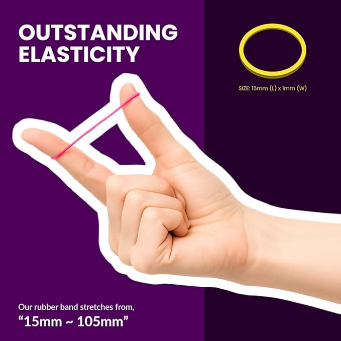 Beauty Town Hair Tie Rubber Bands - 1000pcs/500pcs Soft Stretchy Elastic Bands for Braids, Ponytails & Bun