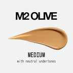 about-face THE PERFORMER Skin-Focused Foundation M2Olive – Medium Coverage, Long-Wear, Breathable & Buildable Base – Clean, Vegan, Hydrating Formula with Blue Agave & Chlorella – 1.08oz