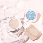 Pear White Single Glitter Eyeshadow Makeup, Neutral Powde Eye Shadow for Women, White Shimmer Singles Eyeshadow Palette Pigmented Waterproof, sombras para ojos, Girls Christmas Eyeshadows Gift