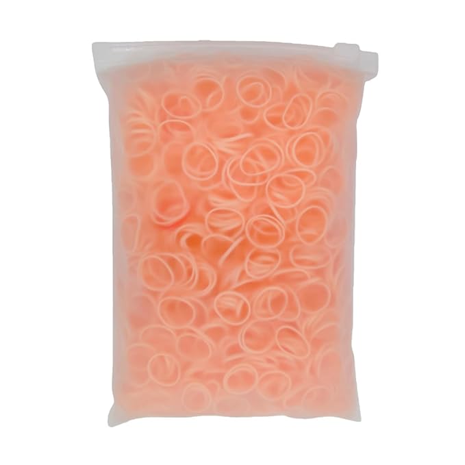 3200 Pcs Elastic Rubber Bands Small Hair Ties Hair Rubber Mini Hair Bands Hair Elastics Tiny Soft Holder Ponytails for Girls (Light Orange)