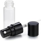 20Pcs 3ml Empty Clear Glass Mist Spray Bottle Refillable Mini Perfume Atomizer Travel Sample Bottle with Black Aluminized Nozzle Makeup Container for Perfume (3ml Black Caps)
